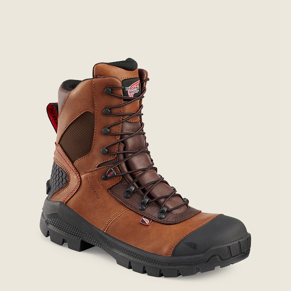 Red Wing Iş Botu Erkek - Crv™ - 8-Inch Waterproof Soft Toe - Kahverengi/Siyah - 29XDSPGEV